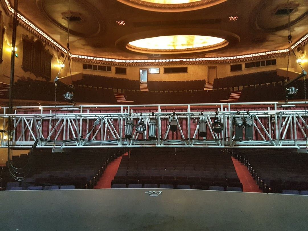 A theatre auditorium seen from the stage